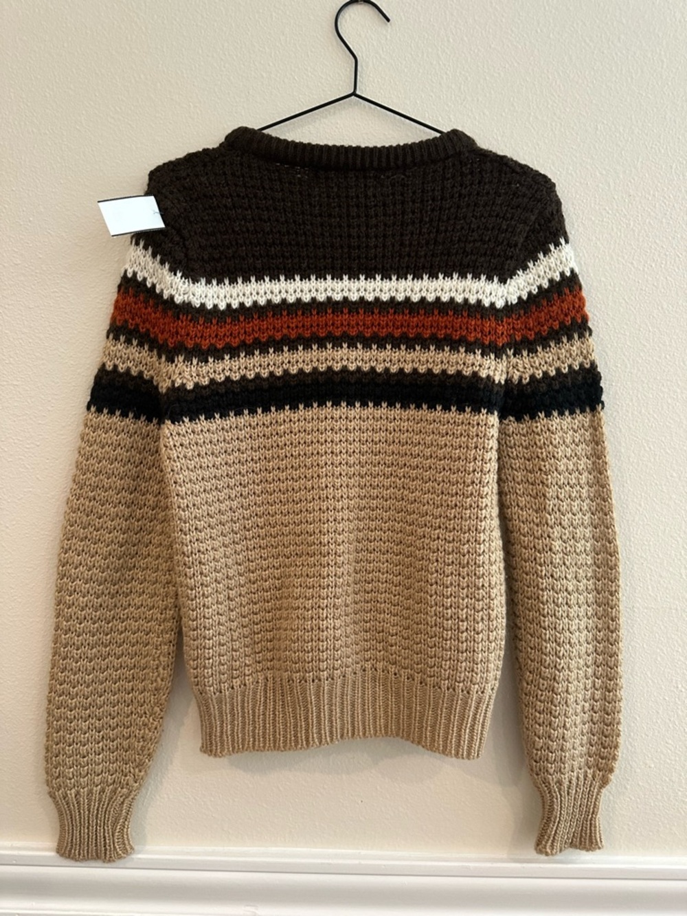 VTG Youngbloods Striped Knit Sweater Brown Rust Tan S Small Western Retro - Picture 6 of 9